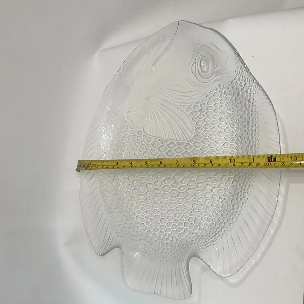 Arcitoc France Fish Serving Platter Plate Textured 15 1/2 In Long 12 1/2 Wide